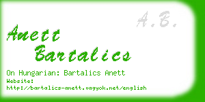 anett bartalics business card